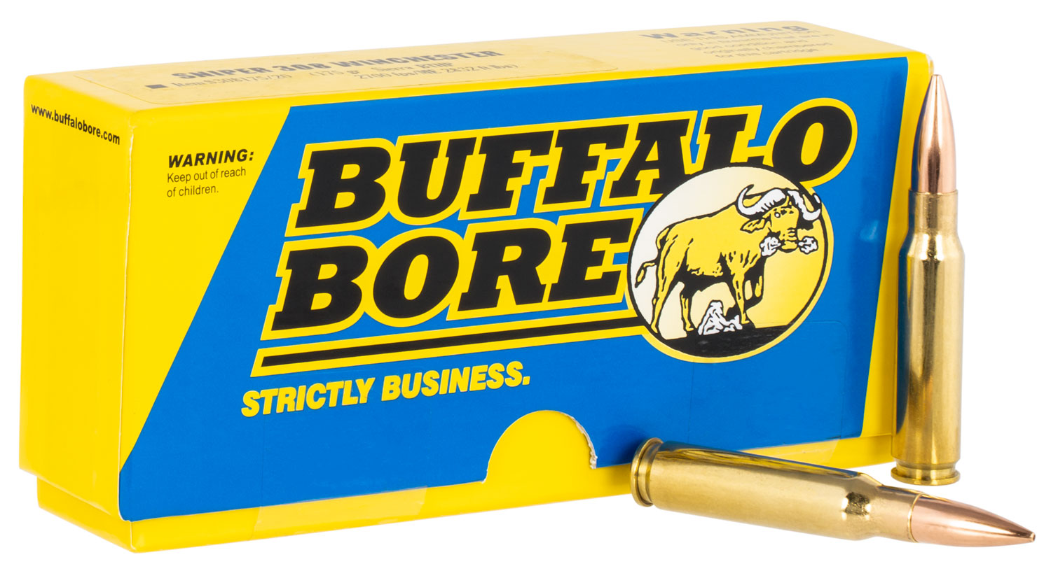falo Bore Ammunition S30817520 Sniper Strictly Business 308 Win 175 Gr Hollow Point Boat-Tail (HPBT) 20 Per Box/ 12 Cs Ammo