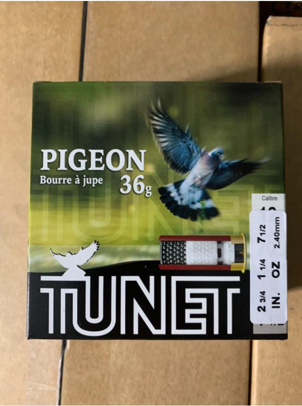 et Pigeon Skirted Wad 12 Gauge #7.5 Shot 2 3/4 1.25 Oz Ammo